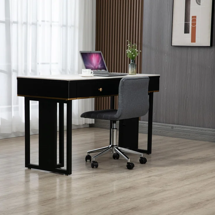 SVITA LINUS Schreibtischstuhl Kinder Drehstuhl Stoffbezug Grau – Bild 4