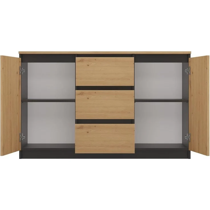 ibonto ECKKOMMODE HANDWERKLICHE EICHE 40x120x75cm (H 75 x T 40 x B 120 cm) – Bild 3