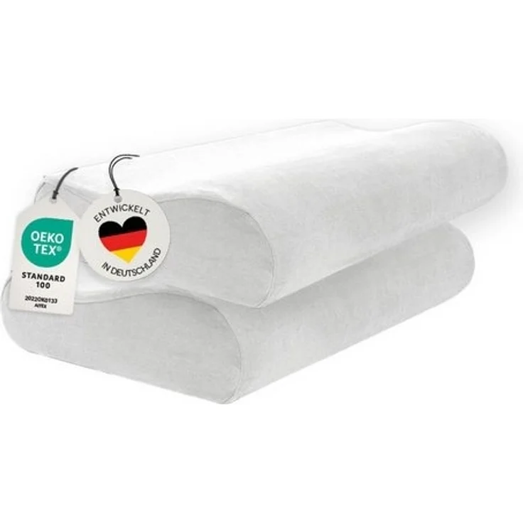 casimum Kissenbezug Schonbezüge für Orthopädisches Nackenkissen WEIẞ, (2 Stück), passend für ergonomisches Nackenstützkissen 60x30cm, Doppelpack (2Stk) – Bild 4