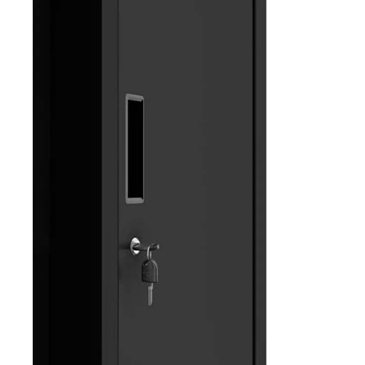Jan Nowak Kleiderspind Metall abschließbar Garderobenschrank Umkleideschrank Schließfachschrank, 180 x 40 x 50 cm, Stahlschrank für Sozialraum mit Trennwänden, Lüftung und Kleiderhaken – Bild 9