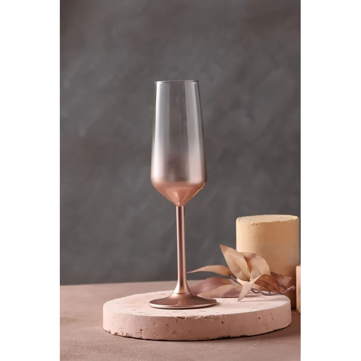 Hermia Concept '8682225129241' Sektgläser-Set (2-teilig), Rosé, 7 x 7 x 22,6 cm, 195 ml