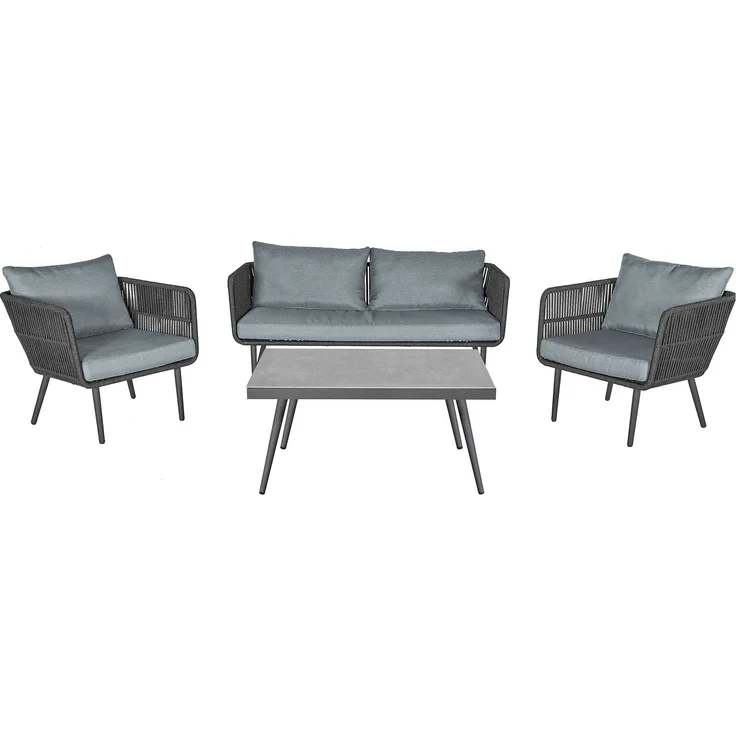 Lounge-Set Saigon, Stahl, Anthrazit, Grau – Bild 1