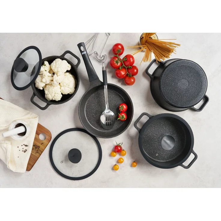 Hermia Concept 'Vetta - Black' Topfset (10-teilig), Schwarz, Ø 24 cm