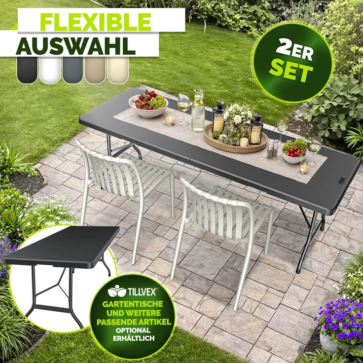 tillvex® Gartenstühle 2er Set Stapelbar Wetterfest | Outdoor Stühle bis 120kg belastbar | Gartenstühle Outdoor | Terrassenstuhl Gartenmöbel Balkon Garten Terrasse – Bild 8