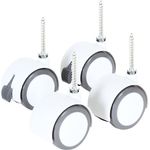 Tobi Babybay Parkettrollensatz 4 Stk. mit Stopper weiß für Trend