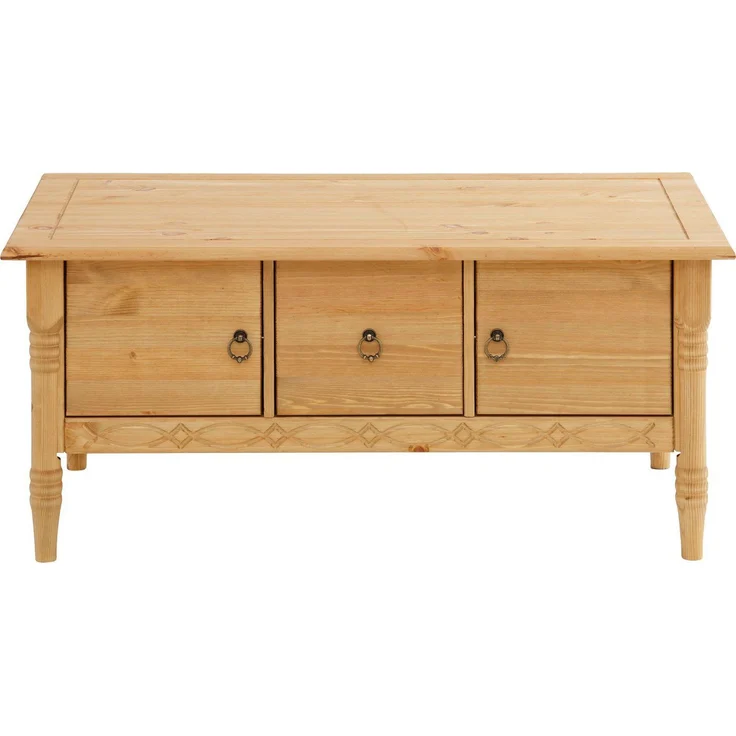 Home affaire Couchtisch Indra, aus massiver Kiefer, FSC®, mit Stauraum, dezentes Ornament – Bild 1