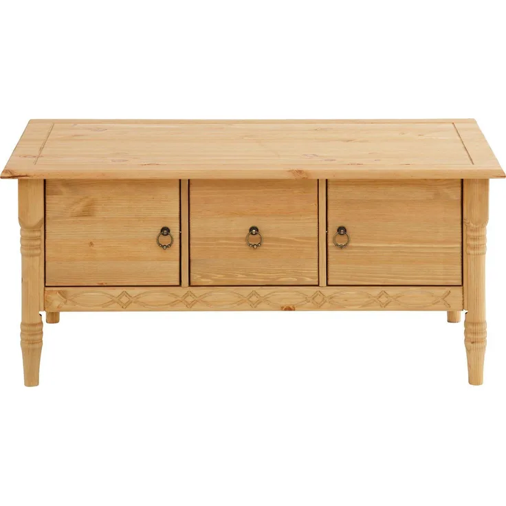 Home affaire Couchtisch Indra, aus massiver Kiefer, FSC®, mit Stauraum, dezentes Ornament