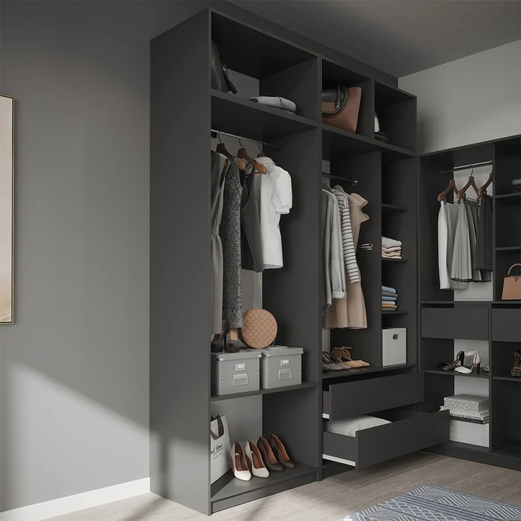 Kleiderschrank Elmo Anthrazit 80 x 40 cm 2er Set Vicco – Bild 5