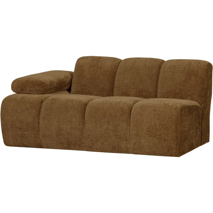 Modulsofa Mojo Flachcord 1,5er Arm-Links, Honiggelb