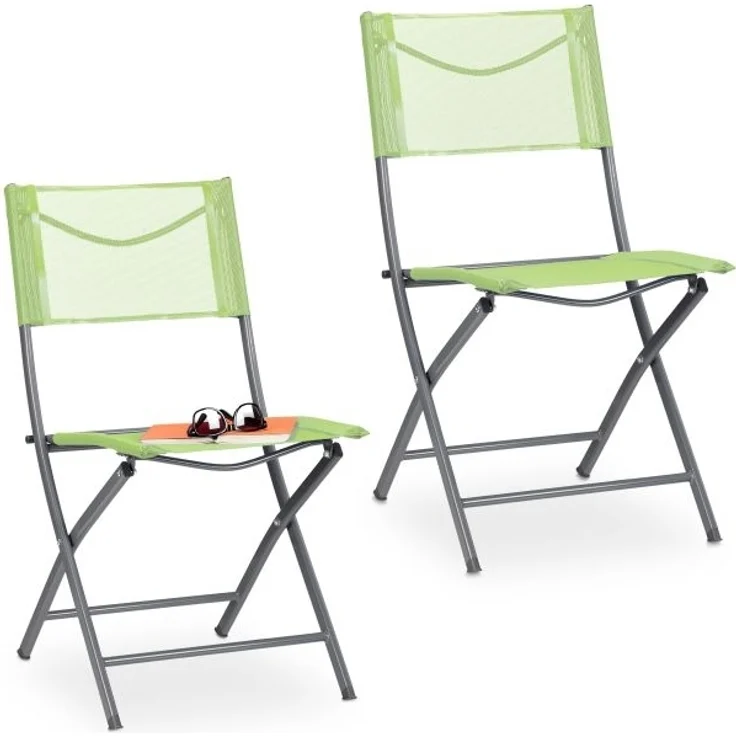 Klappbarer Gartenstuhl 2er Set grün – Bild 1