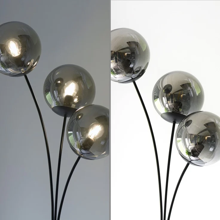 JUST LIGHT 11391-79 Green Widow LED Stehleuchte 3-flammig Holz rauchfarben – Bild 4
