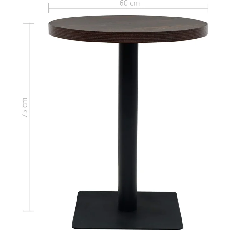 Bistrotisch MARV Rund 60x75 cm Dunkle Esche | Esstisch kleiner Tisch Cafe Gartentisch Balkontisch Outdoortisch – Bild 6