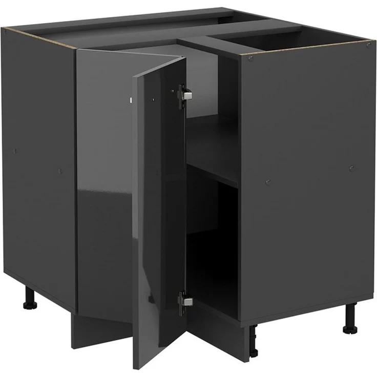 Eckunterschrank R-Line Anthrazit Hochglanz 75.6 cm ohne Arbeitsplatte Vicco – Bild 3