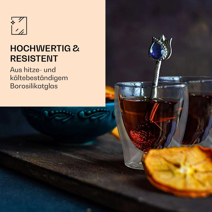 DUOS doppelwandiges Glas 80 ml Thermofunktion inkl. Edelstahl-Löffel Transparent – Bild 3