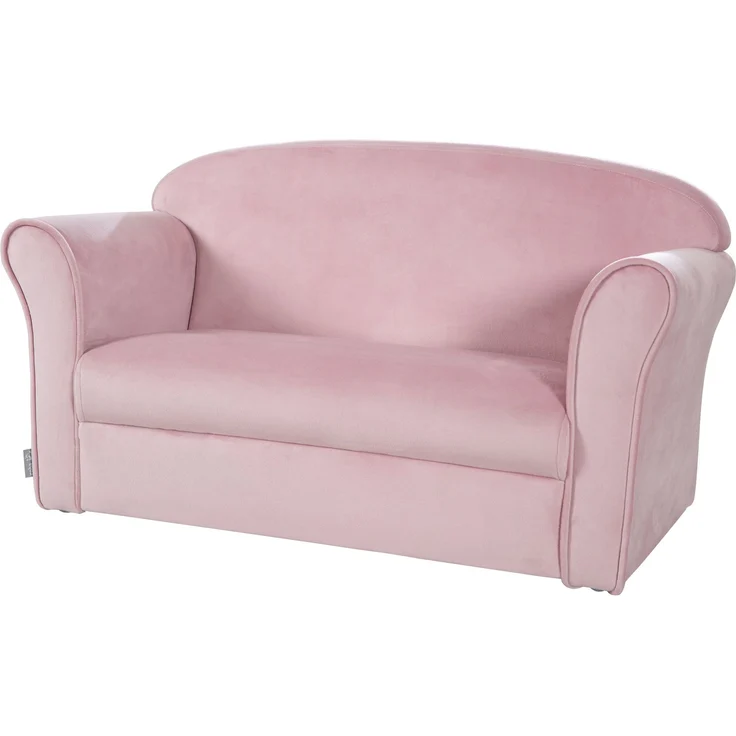 roba Kindersofa 'Lil Sofa' mit Armlehnen - Bequeme Kindercouch mit Samtstoff - Rosa – Bild 1