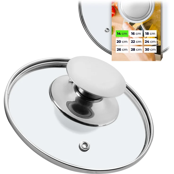 KADAX Glasdeckel 14 cm, hitzebeständig für Topf – Bild 1