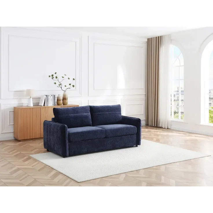 Vente-unique - MALOGU Sofa Stoff Blau - B 103 cm x H 82 cm x L 192 cm – Bild 2
