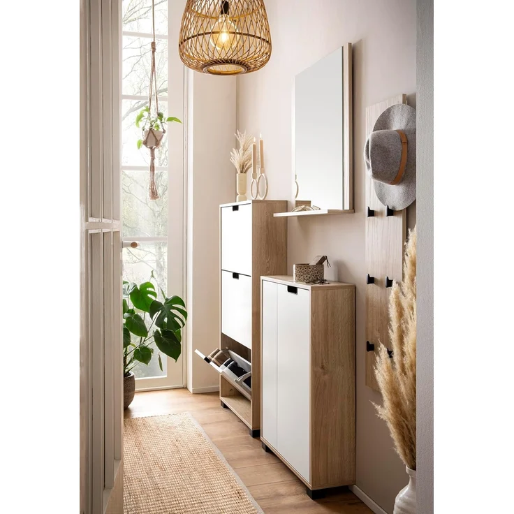 Schildmeyer Hakenpaneel Emmik 159441, weiß Eiche Dekor, 24,5 x 2,6 x 109 cm – Bild 3