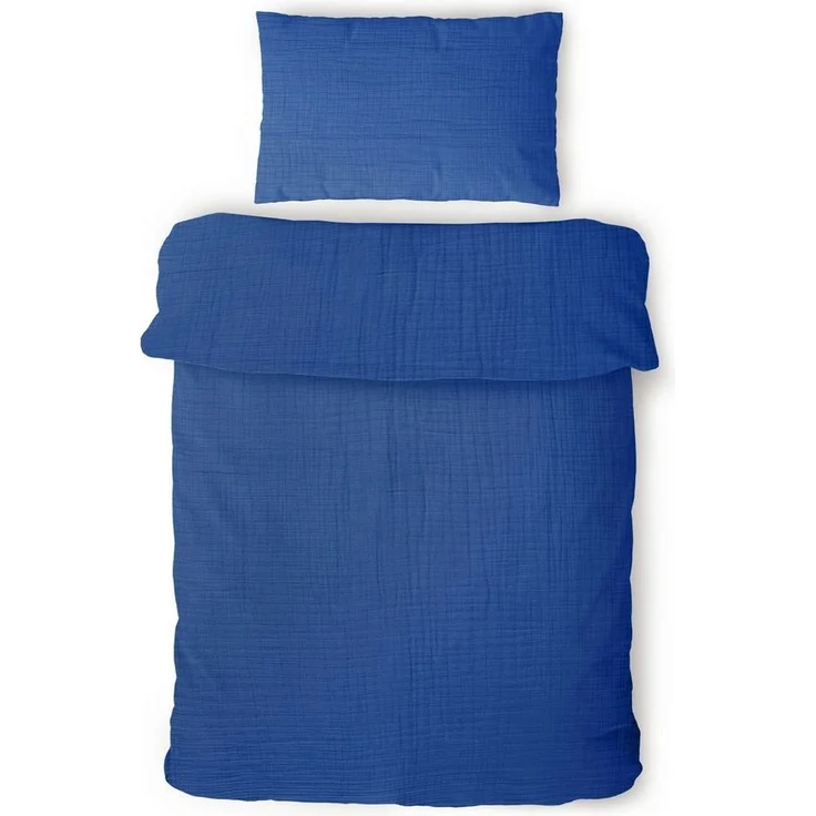 Laynenburg Kinderbettwäsche Musselin 2 teilig aus 100% Baumwolle in 100x135 cm + 40x60 cm, atmungsaktiv & bügelfrei – 3 lagig mit Reißverschluss & Haltebändern – Bild 5