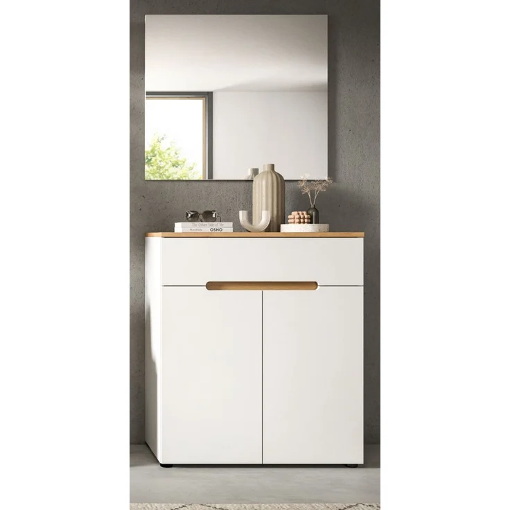 Garderobe Set 2-tlg. Cooper in weiß und Eiche 80 cm – Bild 2