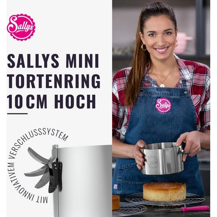 Sallys Tortenring Sallys Mini Tortenring (12-18 cm) aus robustem Edelstahl, rostfrei – Bild 3