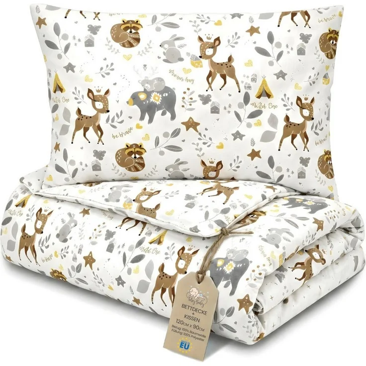 Totsy Baby Babybettwäsche Kinder Bettdecke ohne Bezug – Baby Decke und Kissen Set aus Baumwolle – Bild 1