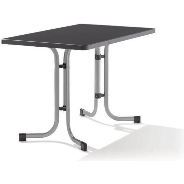 Sieger 233/A Boulevard-Klapptisch mit mecalit-Pro-Platte 115x70 cm, Stahlrohrgestell graphit, Tischplatte Schieferdekor anthrazit – Bild 1