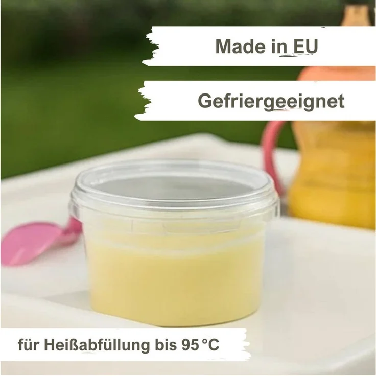 mikken Frischhaltedose Frischhaltebox 240 ml Gefrierdose Kunststoffdose Plastikdose, (Spar-Set, 10-tlg, Vorratsset), Heiß- & Kaltabfüllung, luftdicht, auslaufsicher – Bild 2