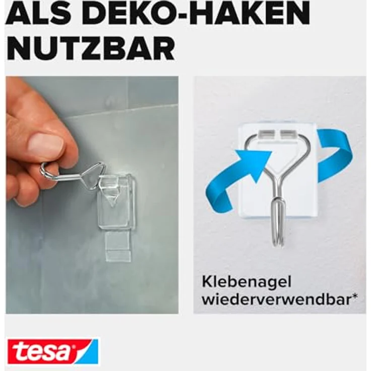 tesa Haken Powerstrips Drahthaken 3er-Set transparent – Bild 7