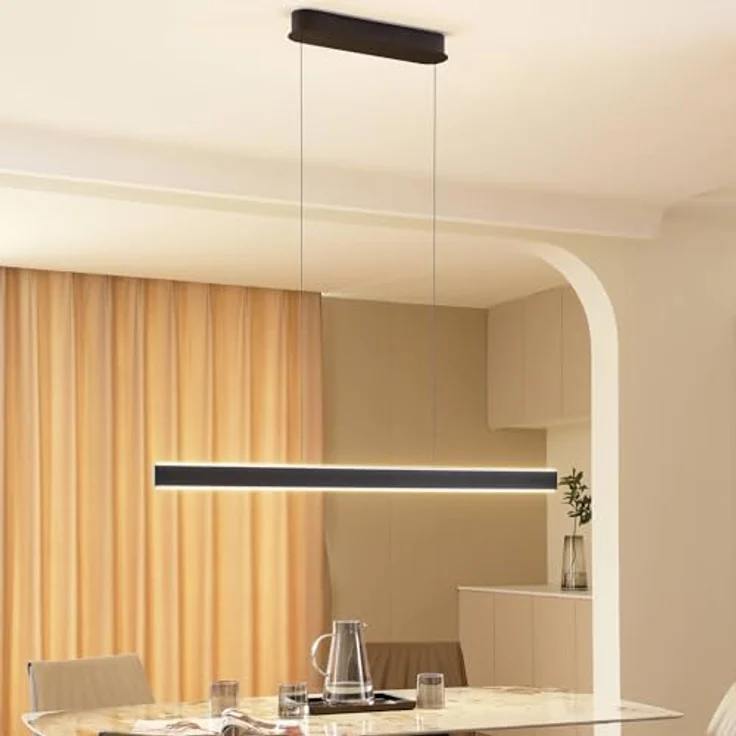 LUCANDE LED-Hängeleuchte Philine, 121 cm, dimmbar in drei Stufen, schwarz Eisen – Bild 2