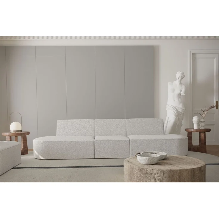 Sofa Designersofa 3-Sitzer MILOT in Stoff Ascot Bukla Creme – Bild 1