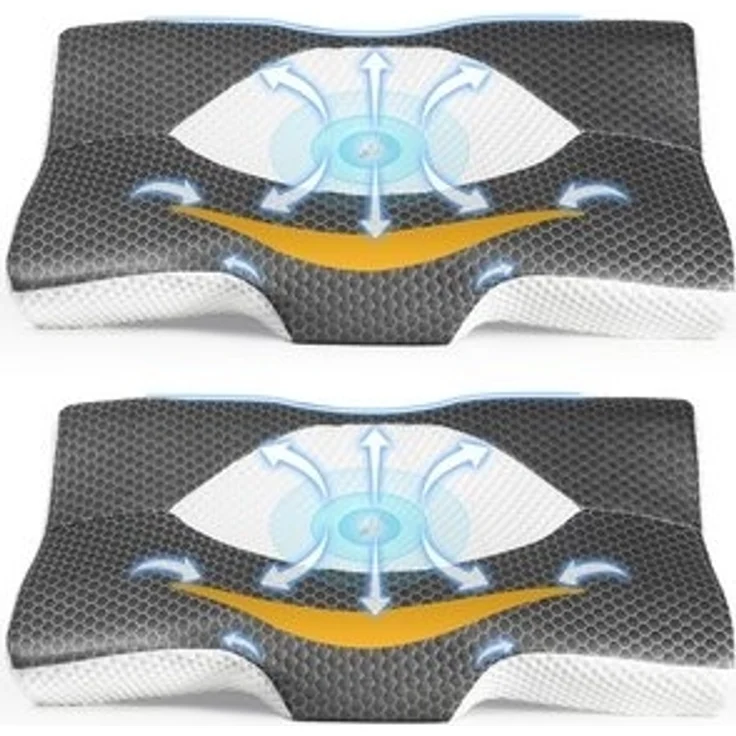 Esun Kopfkissen Kopfkissen, Ergonomisches Memory Foam Kissen, Nackenkissen, Kissen, Füllung: Rückstellschaum, Rückenschlafer, Seitenschlafer, Bauchschlafer, Set, Seitenschlafer, Rückenschlafer, Bauchschlafer, Set, Kissen, Kopfkissen, Kopfkissen für Sei... – Bild 6