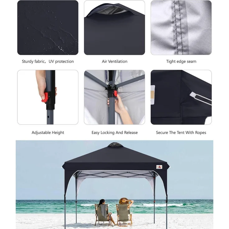 Wasserdichter Pop-Up Pavillon 3x3M Festival Sonnenschutz mit – Bild 3