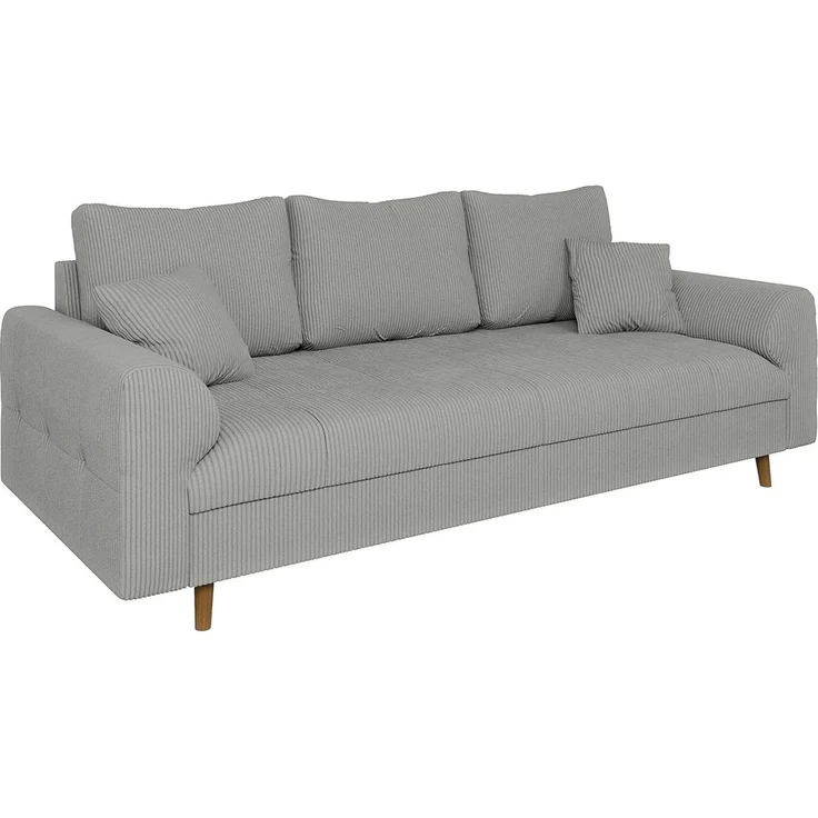 S-Style Möbel 3-Sitzer Sofa Zara mit Holzfüßen im skandinavischen Stil aus Cord-Stoff, mit Wellenfederung – Bild 2