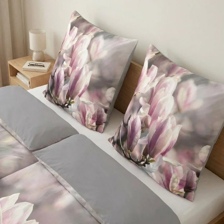 good morning Bettwäsche Baumwolle, Renforcé, 2 teilig, Magnolien, Ast, Blüten – Bild 2