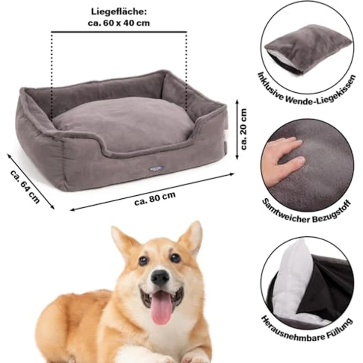 Wallace & Jones Hundekorb Hundebett Harmony, das nachhaltige eco-Hundebett, rutschfest, ca. 50 x 40 x 15 cm – Bild 4