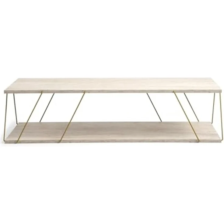 Couchtisch, 'Labranda', 30 x 50 x 120, Travertin , Gold – Bild 4
