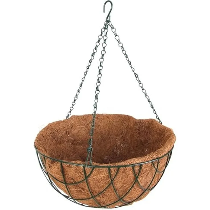 Blumenampel 35cm mit Kokosfaser Pflanzeinlage Hängeampel Hängeschale Pflanztopf – Bild 2