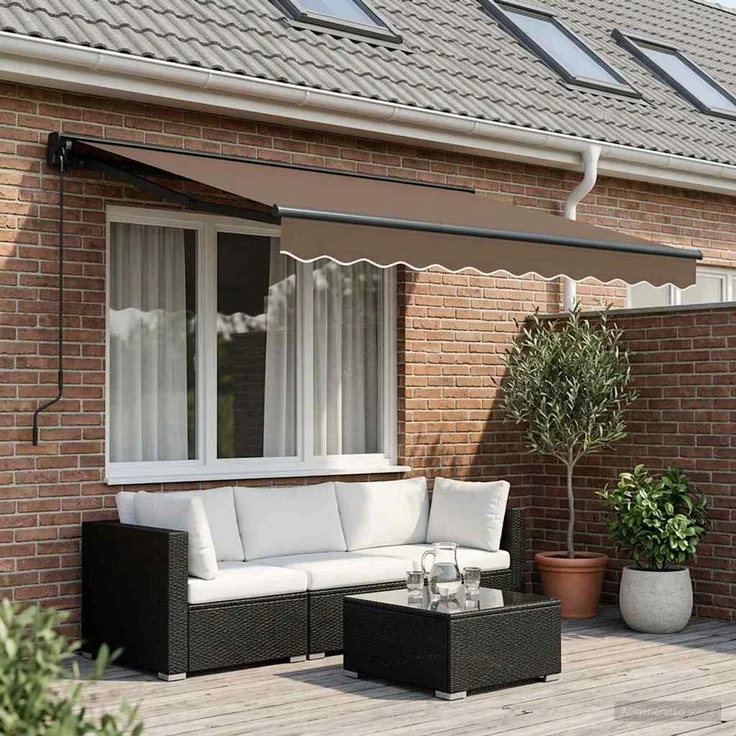 vidaXL Manuell einziehbare Markise Taupe 3 x 2 m 3425651 – Bild 1