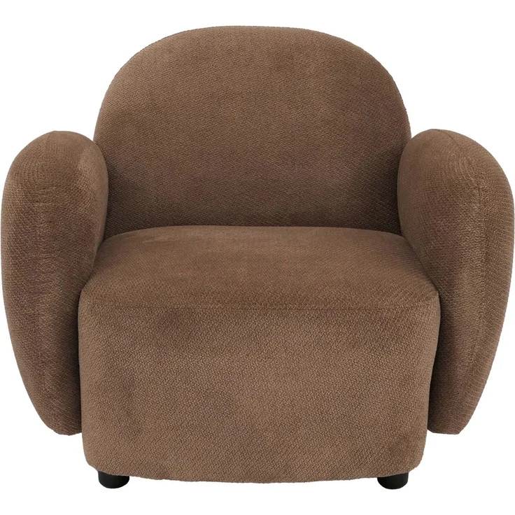 Sessel HWC-P33, Lounge-/Relax-/Cocktailsessel Polstersessel, Stoff/Textil Chenille (330 g/m²) ~ braun – Bild 5