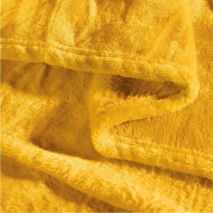 Wohndecke "Amarillo", REDBEST, Fleece Uni, Gelb, 130x180 cm – Bild 4