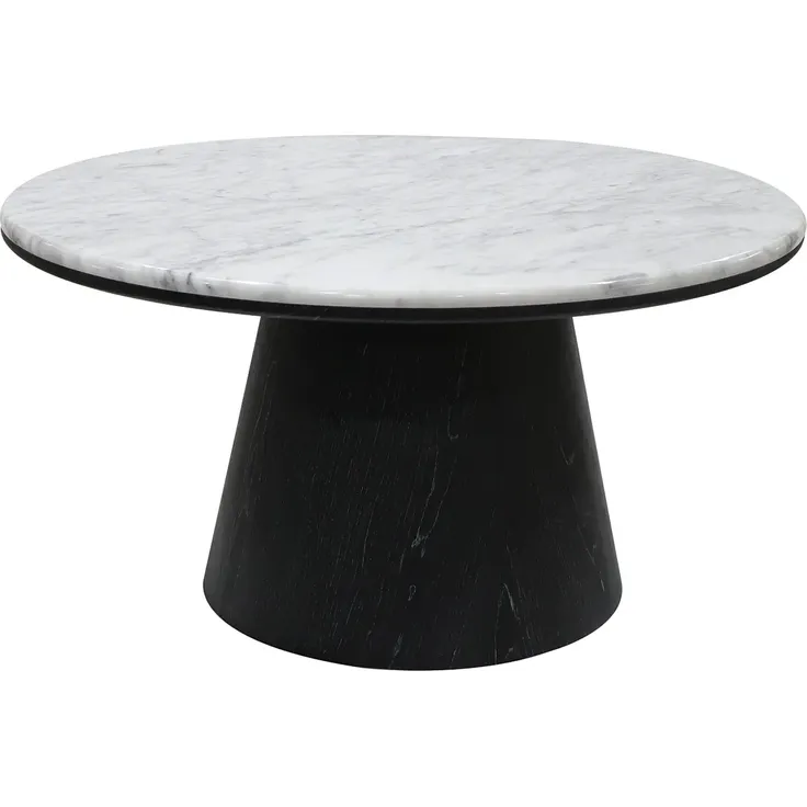 Vente-unique - SADURA Couchtisch Marmor SchwarzWeiß - B 80 cm x H 42 cm x L 80 cm – Bild 2