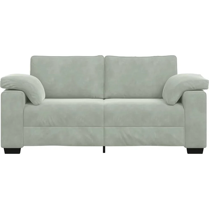vidaXL Zweisitzer-Sofa Hellgrau 180x77x82 cm Samt 4105267 – Bild 3