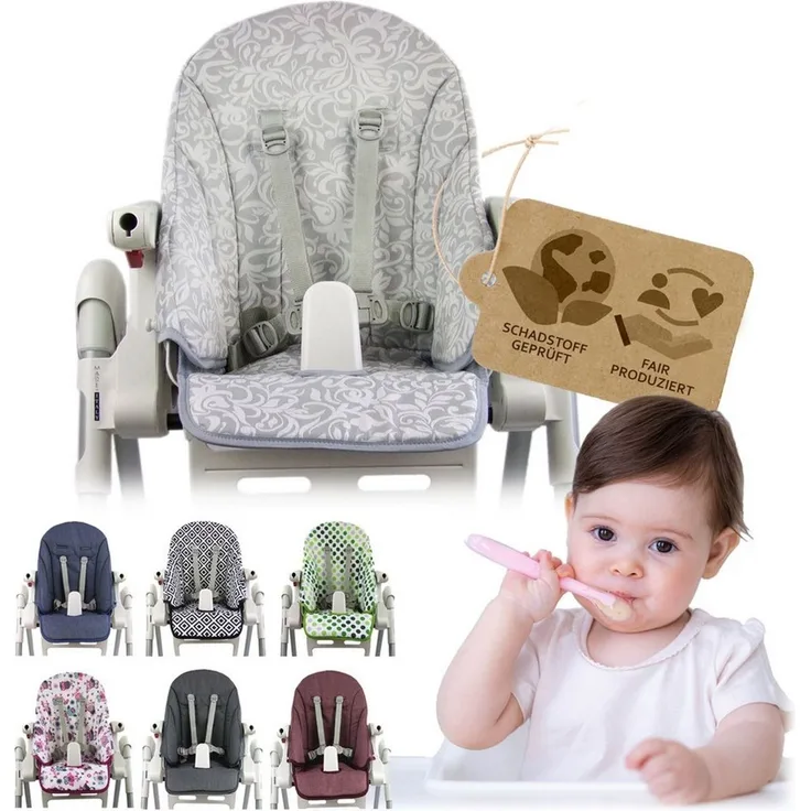 BambiniWelt by Rafael K. Hochstuhlauflage Ersatzbezug Sitzkissen kompatibel mit PEG PEREGO Zero3 + Siesta
