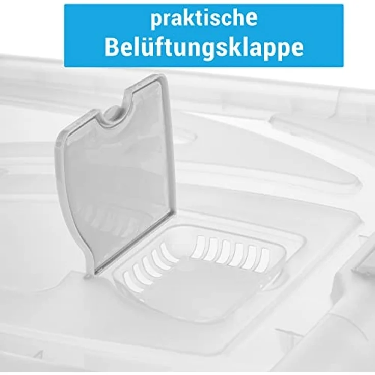 2friends Aufbewahrungsbox 3er XXL Set Aufbewahrungsbox mit Deckel Groß 80l, Plastikbox Kisten (54L x 40B x 45H cm), Rollen + Clip-Griffen - für Büro, Kinderzimmer, Keller & Werkstatt – Bild 4