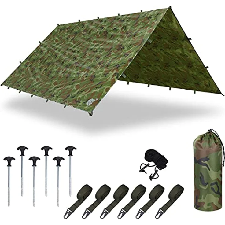 yourGEAR Sonnensegel yourGEAR Bushcraft Tarp 3x3 - Regendach Sonnensegel Unterstand 5000mm – Bild 2