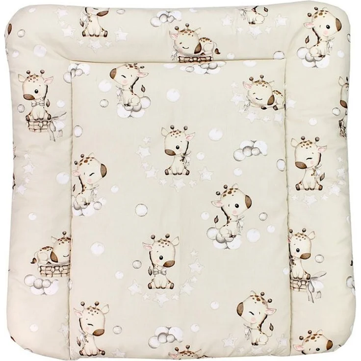 TupTam Baby Wickeltischauflage mit Baumwollbezug Gemustert, Farbe: Giraffe/Beige, Größe: 70x70 cm – Bild 4
