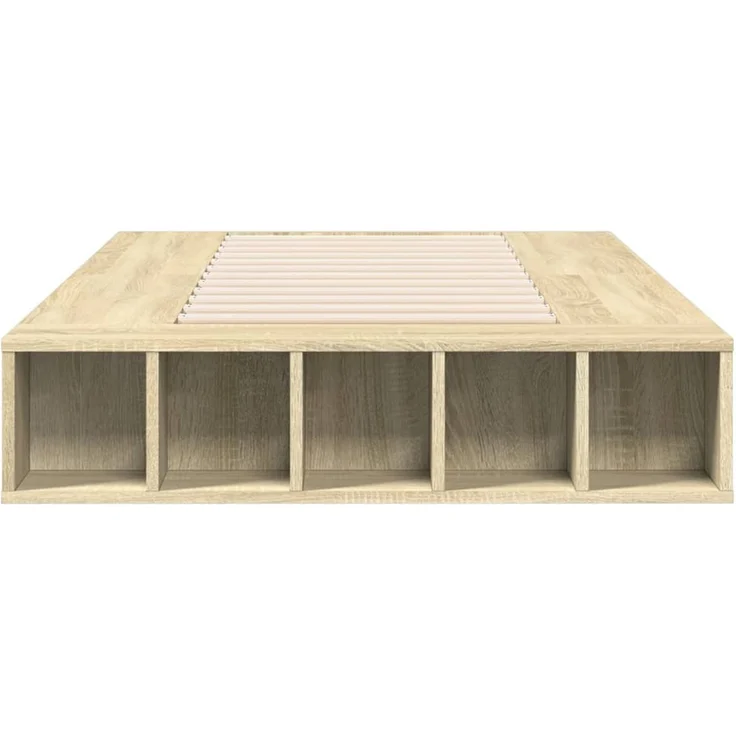 vidaXL Bettgestell Sonoma-Eiche 90x200 cm Holzwerkstoff 3280519 – Bild 4