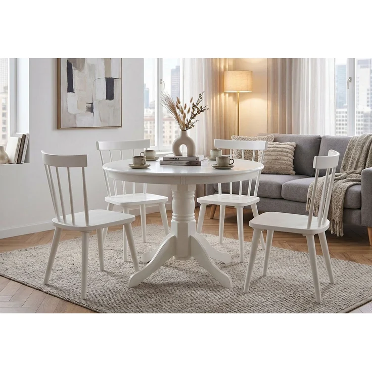 Esstisch Küchentisch Gloster 106x106x75cm weiß Jugendstil – Bild 2