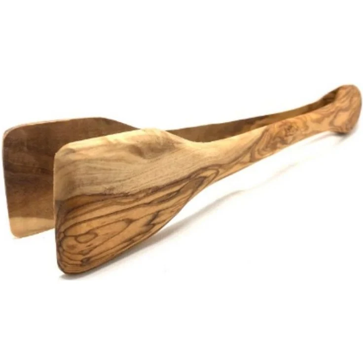 Olivenholz-erleben Grillzange aus Olivenholz – robust, hitzebeständig & stilvoll ca. 36 cm lang, Edle Olivenholz-Grillzange – sicherer Griff & rustikaler Charme – Bild 3